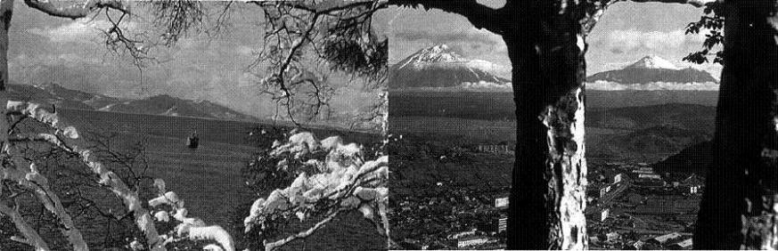 Город Петропавловск-Камчатский это уникальное на Земле место. 1. На заднем плане фотографии – слева вулкан Корякский, справа – действующий вулкан Авача. 2.Вид на Авачинскую бухту.